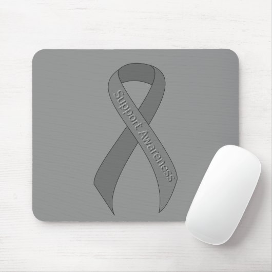 Gray Ribbon Support Awareness Muismat (Met muis)