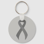 Gray Ribbon Support Awareness Sleutelhanger (Voorkant)