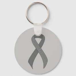 Gray Ribbon Support Awareness Sleutelhanger