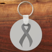 Gray Ribbon Support Awareness Sleutelhanger (Voorkant)