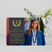 Gray RN Asclepius Afstuderen Fotoaankondiging Folie Uitnodiging (Staand Voorkant)