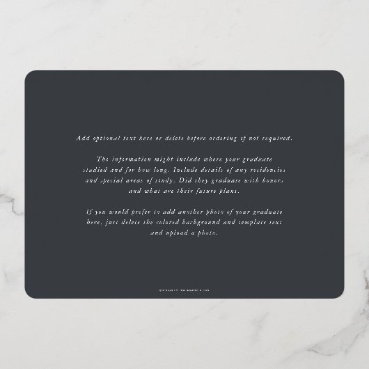 Gray RN Asclepius Afstuderen Fotoaankondiging Folie Uitnodiging (Achterkant)