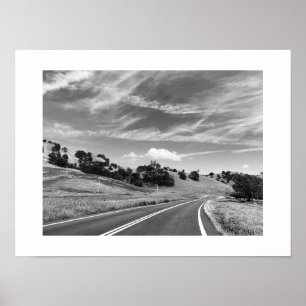 Gray Road California zwart-wit fotografie Poster