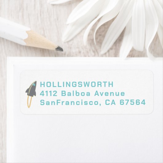 Gray Rocket Return Address Etiket (Insitu)