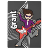 Gray rockstar gitaar boy toevoegen jouw naam klemb klembord (Achterkant)