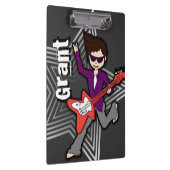 Gray rockstar gitaar boy toevoegen jouw naam klemb klembord (Rechts)
