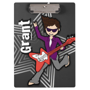 Gray rockstar gitaar boy toevoegen jouw naam klemb klembord