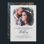Gray Romantic Modern Elegant Two Photos Wedding Kaart<br><div class="desc">Uitnodigingen voor Romantische,  elegante en moderne huwelijksfoto's</div>