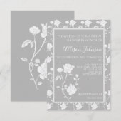 Gray Roos Bridal Shower Invitation Kaart (Voorkant / Achterkant)