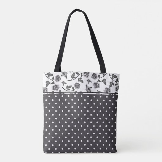 Gray Roos Polka Dot Monogram Tote Bag (Achterkant)