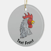 Gray Rooster's kop Keramisch Ornament (Links)