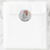 Gray Rooster's kop Ronde Sticker (Tas)