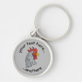 Gray Rooster's kop Sleutelhanger (Voorkant)