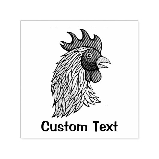 Gray Rooster's kop Zelfinktende Stempel (Design)