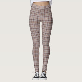 Gray Rose Plaid Classic Pattern Leggings