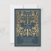 Gray Royal Medieval Gold Sword Wedding Invitation Kaart (Voorkant)