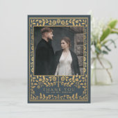 Gray Royal Medieval Sword Wedding Bedankkaart (Staand voorkant)