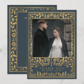 Gray Royal Medieval Sword Wedding Bedankkaart (Voorkant / Achterkant)