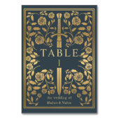 Gray Royal Medieval Sword Wedding Kaart (Achterkant)