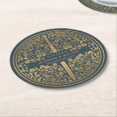 Gray Royal Medieval Sword Wedding Ronde Kartonnen Onderzetter (Gebogen)