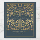 Gray Royal Medieval Sword Wedding Wijn Etiket (Enkel label)