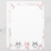Gray & Roze bezit Roos Gold Marble Border Paper (Voorkant / Achterkant)