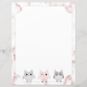 Gray & Roze bezit Roos Gold Marble Border Paper (Voorkant)