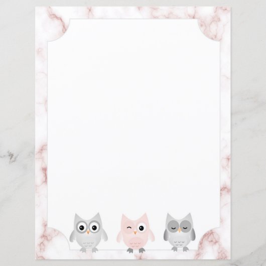 Gray & Roze bezit Roos Gold Marble Border Paper (Voorkant)