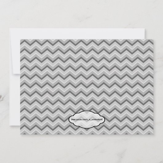 Gray & Roze Chevron Birthday Uitnodiging (Achterkant)