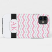 Gray & Roze Chevron Monogram iPhone 5 Hoesje (Achterkant (horizontaal))