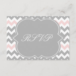 Gray Roze Chevron RSVP-kaart RSVP Kaartje