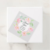 Gray & Roze Floral Hartelijk dank Baby shower Bedankjes Labels (In situ)