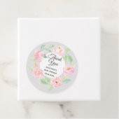 Gray & Roze Floral Hartelijk dank Baby shower Bedankjes Labels (In situ)