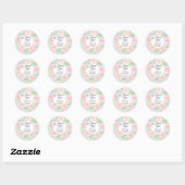Gray & Roze Floral Hartelijk dank Baby shower Ronde Sticker (Vel)