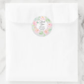 Gray & Roze Floral Hartelijk dank Baby shower Ronde Sticker (Tas)