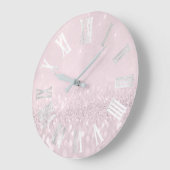 Gray roze zilver Glitter Metal Roman Nummers Grote Klok (Hoek)