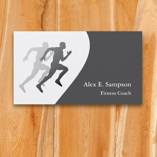 Gray Runner Fitness Coach Business Sjabloon Visitekaartje