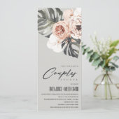 GRAY RUST FLORAL MONSTERA LAAT KOPPELS SHOWER KAART (Staand voorkant)