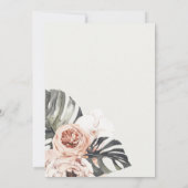 GRAY RUST FLORAL MONSTRERA LEAF WEDDING INVITE BEDANKKAART (Achterkant)