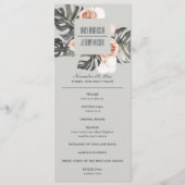 GRAY RUST MONSTERA FLORAL WEDDING CEREMONY PROGRAM MENU (Voorkant)
