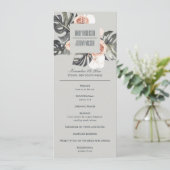 GRAY RUST MONSTERA FLORAL WEDDING CEREMONY PROGRAM MENU (Staand voorkant)