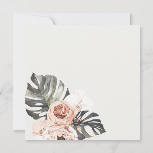 GRAY RUST MONSTRERA WATERVERF FLORAL WEDING KAART (Achterkant)