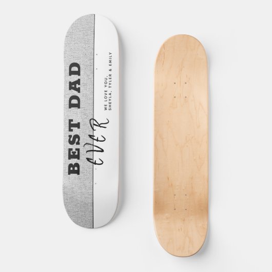 Gray Rustic Best Pap Ever Typography Vader Day Persoonlijk Skateboard (Voorkant)