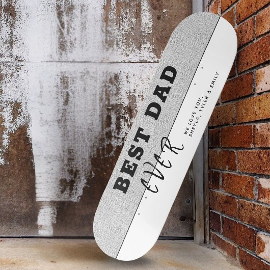 Gray Rustic Best Pap Ever Typography Vader Day Persoonlijk Skateboard