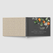 Gray Rustic Boho Oranje Blossom Botanical Wedding Gastenboek (Volledig)