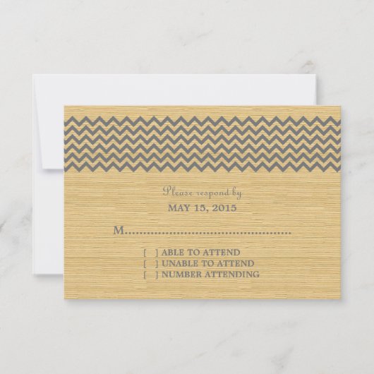 Gray Rustic Chevron Response Kaart (Voorkant)