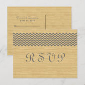 Gray Rustic Chevron RSVP Briefkaart (Voorkant / Achterkant)