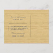 Gray Rustic Chevron RSVP Briefkaart (Achterkant)