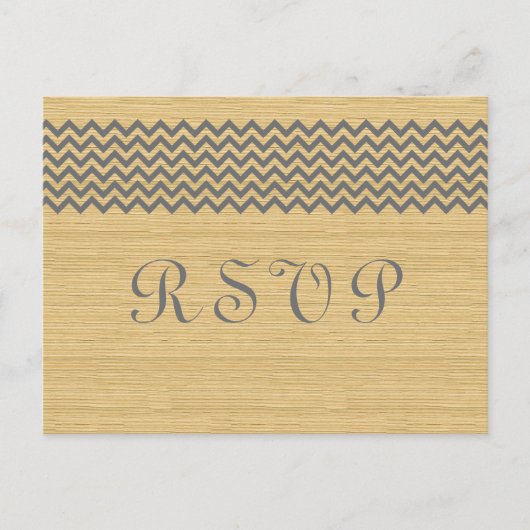 Gray Rustic Chevron RSVP Briefkaart (Voorkant)