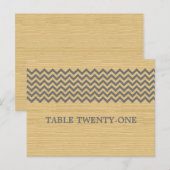 Gray Rustic Chevron Table Number Briefkaart (Voorkant / Achterkant)